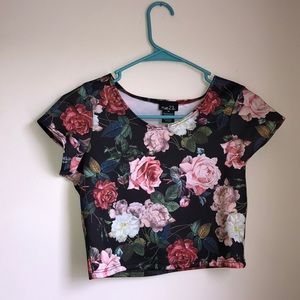 Floral crop top and matching skirt
